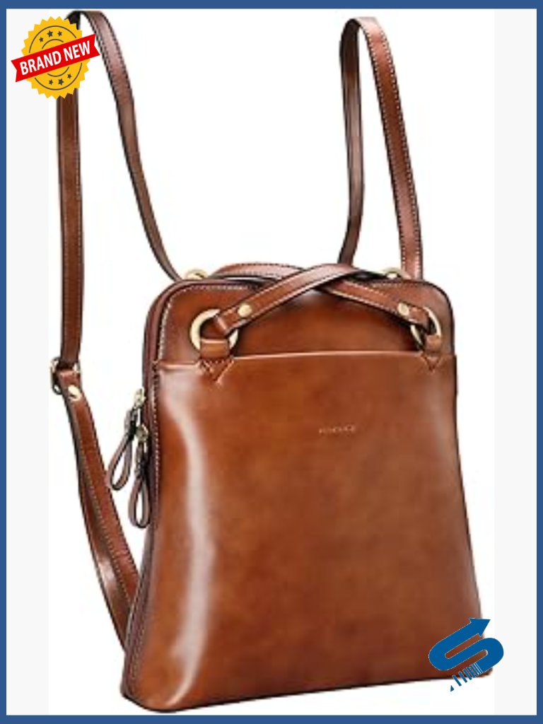 Convertible Leather Backpack Purse For Women Fits 9.7 Inch Ipad